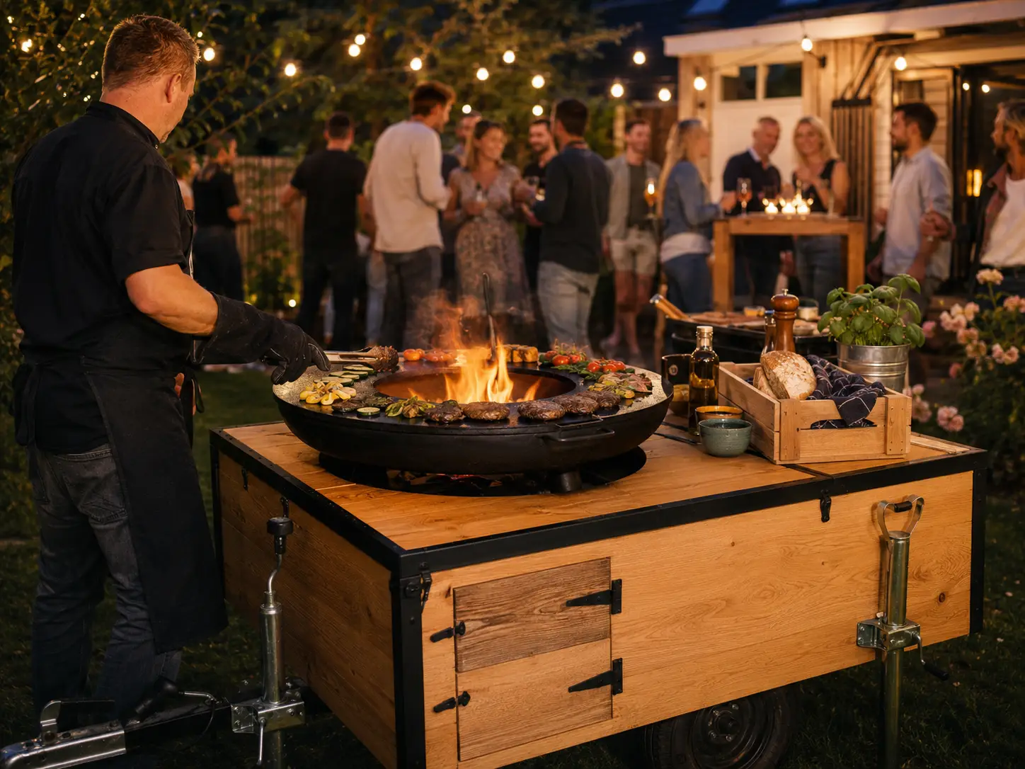 BBQ-aanhanger met 80 cm plancha